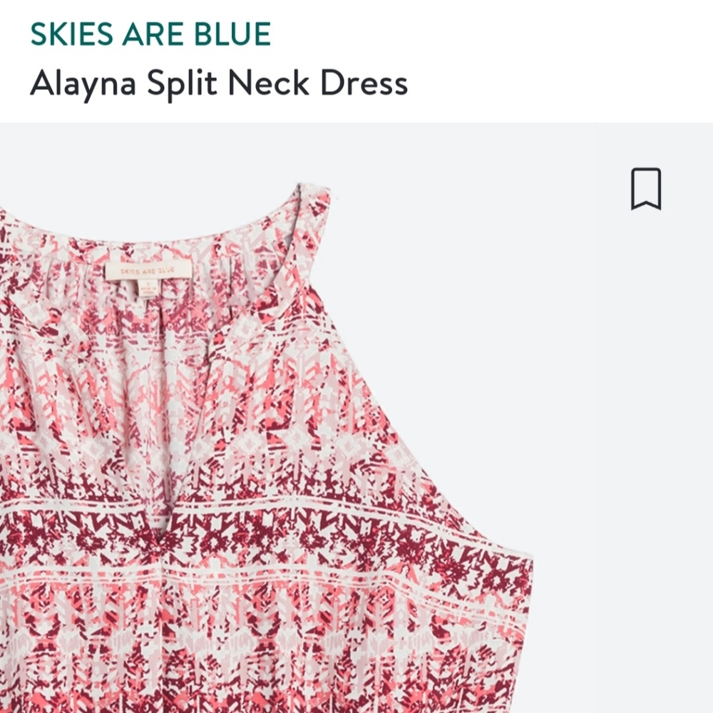 NWT Skies Are Blue Alayna Split Neck Dress